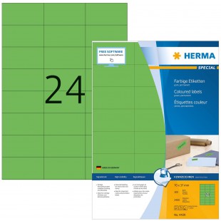 Herma 4409 etiquettes 70 x 37 A4 2400 pieces Vert