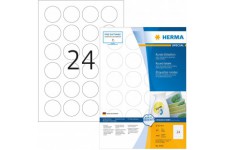 Herma 4476 etiquettes movables/amovibles diametre 40 A4 2400 pieces Blanc