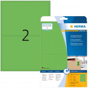 Herma 4499 etiquettes 199,6 x 143,5 A4 40 pieces Vert