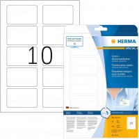 HERMA - Pochette de 200 badges autocollantes pour textile, En soie d'acetate (80 x 50 mm) Personnalisables et imprimables, Impre