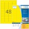 Herma 4544 etiquettes de couleur (45,7 x 21,2 mm vers DIN A4 papier mat, imprimable) 4,800 autocollants sur 100 feuilles, jaune