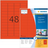 HERMA 4545 Lot de 4800 etiquettes autocollantes colorees DIN A4 (45,7 x 21,2 mm, 100 feuilles de papier mat) autocollantes impri