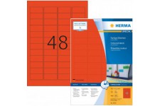 HERMA 4545 Lot de 4800 etiquettes autocollantes colorees DIN A4 (45,7 x 21,2 mm, 100 feuilles de papier mat) autocollantes impri