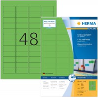 HERMA 4549 Lot de 100 feuilles de papier mat autocollantes imprimables Vert Format A4 45,7 x 21,2 mm