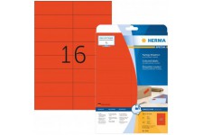 HERMA 4552 Lot de 320 etiquettes autocollantes colorees format A4 (105 x 37 mm, 20 feuilles, papier mat) imprimables, amovibles 