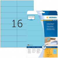 HERMA 4553 Lot de 320 etiquettes autocollantes colorees format A4 (105 x 37 mm, 20 feuilles, papier mat) imprimables, amovibles 