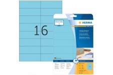 HERMA 4553 Lot de 320 etiquettes autocollantes colorees format A4 (105 x 37 mm, 20 feuilles, papier mat) imprimables, amovibles 