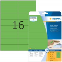 HERMA 4554 Lot de 320 etiquettes autocollantes colorees format A4 (105 x 37 mm, 20 feuilles, papier mat) imprimables, amovibles 