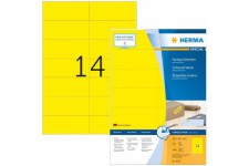 HERMA 4555 Lot de 1400 etiquettes autocollantes colorees DIN A4 (105 x 42,3 mm, papier mat) autocollantes imprimables, permanent