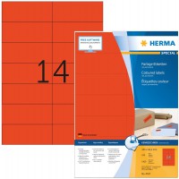 HERMA 4557 Lot de 1400 etiquettes autocollantes colorees DIN A4 (105 x 42,3 mm, papier mat) autocollantes imprimables et permane