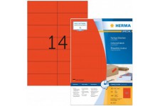 HERMA 4557 Lot de 1400 etiquettes autocollantes colorees DIN A4 (105 x 42,3 mm, papier mat) autocollantes imprimables et permane