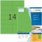 HERMA 4559 Lot de 1400 etiquettes autocollantes colorees DIN A4 (105 x 42,3 mm, papier mat) autocollantes imprimables permanente