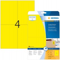 HERMA 4561 Lot de 80 etiquettes autocollantes colorees format A4 (105 x 148 mm, 20 feuilles, papier mat) imprimables, amovibles 