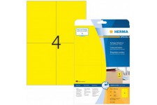 HERMA 4561 Lot de 80 etiquettes autocollantes colorees format A4 (105 x 148 mm, 20 feuilles, papier mat) imprimables, amovibles 