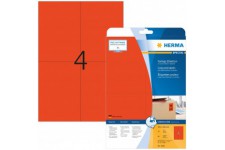 HERMA 4562 Lot de 80 etiquettes autocollantes colorees DIN A4 (105 x 148 mm, 20 feuilles, papier mat) autocollantes imprimables,