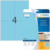 HERMA 4563 Lot de 80 etiquettes autocollantes colorees format A4 (105 x 148 mm, 20 feuilles, papier mat) imprimables, reposition