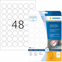 Herma 4571 resistante aux intemperies d'ecran etiquettes (A4, diametre 30 mm residus Mat Resistant) 960 pieces Blanc