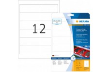 Herma 4574 resistante aux intemperies Film etiquettes (A4, 97 x 42,3 mm residus Mat Resistant) 240 pieces Blanc