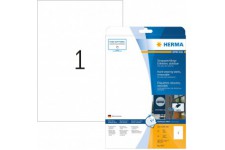 Herma 4577 resistante aux intemperies d'ecran etiquettes (A4, 210 x 297 mm residus Mat Resistant Lot de 20), blanc