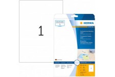 HERMA A4 Rectangle Permanent Transparent 10piece(s) etiquette auto-collante - etiquettes auto-collantes (Transparent, Rectangle,