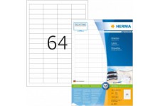 Herma 4607 etiquettes 48,3 x 16,9 Premium A4 12800 pieces Blanc