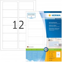 Herma 4666 etiquettes d'adresse 88,9 x 46,6 Premium A4 1200 pieces Blanc