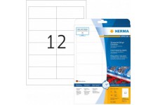 Herma 4692 etiquettes plastique 97 x 42,3 A4 LaserCopy Blanc