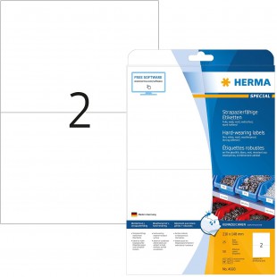 Herma 4693 etiquettes plastique 210 x 148 A4 LaserCopy Blanc