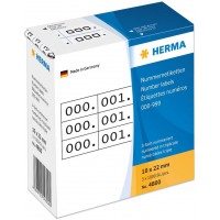 Herma 4800 etiquettes a  numeros auto-adhesives a  numerotage triple 10 x 22 mm (Blanc/noir)