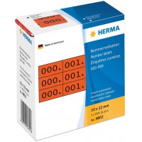 Herma 4802 etiquettes a  numeros auto-adhesives a  numerotage triple 10 x 22 mm (Rouge/noir) (Import Allemagne)