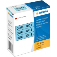 Herma Lot de 3 etiquettes autocollantes en forme de chiffres Bleu/noir 10 x 22 mm
