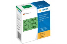 HERMA - etiquettes de numerotation 0-999, 10 x 22 mm, noir, triples, ecriture noir sur papier vert c