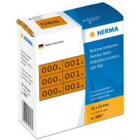 Herma Etiquettes de Numerotation 0-999 10 X 22 Mm Noir Triples ecriture Noir Sur Papier Marron C