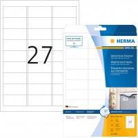 Herma 4864 etiquettes en plastique resistantes aux intemperies 63,5 x 29,6 Special A4 Blanc