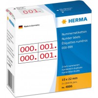 Herma 4886 etiquettes a  numeros auto-adhesives a  numerotage double 10 x 22 mm (Numeros en rouge) (Import Allemagne)