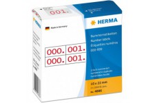 Herma 4886 etiquettes a  numeros auto-adhesives a  numerotage double 10 x 22 mm (Numeros en rouge) (Import Allemagne)