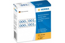 HERMA 4887 Etiquettes numeros doubles autocollantes 0-999 10 x 22 mm Bleu