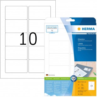 Herma 5028 etiquettes 83,8 x 50,8 Premium A4 250 pieces Blanc