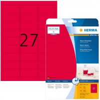 Herma 5045 etiquettes 63,5 x 29,6 A4 540 pieces Rouge fluo