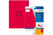 Herma 5045 etiquettes 63,5 x 29,6 A4 540 pieces Rouge fluo