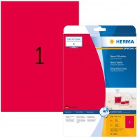 Herma 5048 etiquettes 210 x 297 A4 20 pieces Rouge fluo