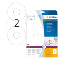 Herma 5079 etiquettes de CD diametre 116 A4 50 pieces Blanc