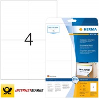 Herma 5082 etiquettes movables/amovibles 105 x 148 A4 Blanc