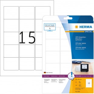 Herma 5087 etiquettes pour disquettes ZIP A4 375 pieces Blanc