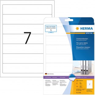 Herma 5090 etiquettes classeur 192 x 38 A4 175 pieces Blanc