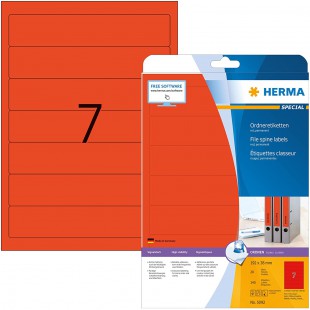 Herma 5092 etiquettes classeur 192 x 38 A4 140 pieces Rouge