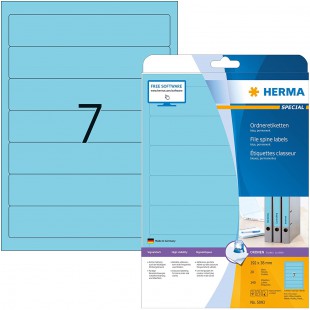 Herma 5093 etiquettes classeur 192 x 38 A4 140 pieces Bleu