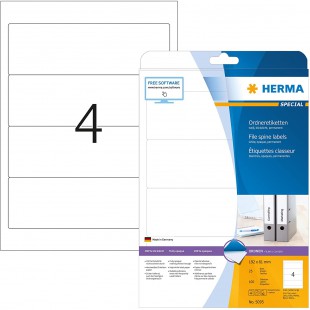 Herma 5095 etiquettes classeur 192 x 61 A4 100 pieces Blanc