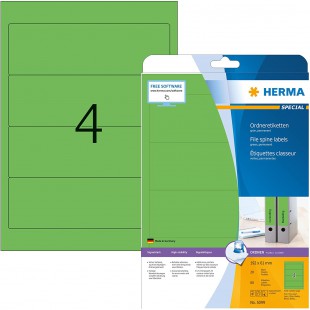 Herma 5099 etiquettes classeur 192 x 61 A4 80 pieces Vert