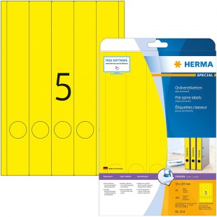 Herma 5131 etiquettes classeur 38 x 297 A4 100 pieces Jaune